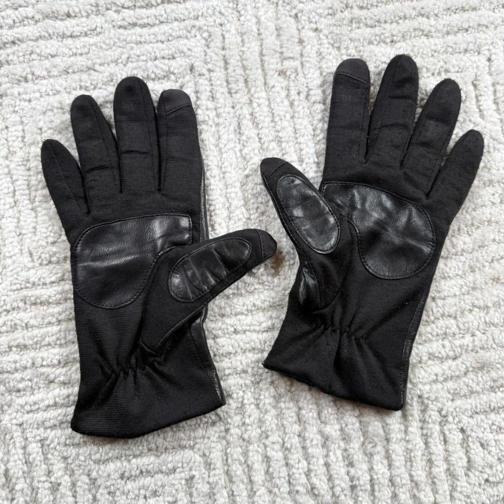 Fownes Brothers Leather Gloves Women's S/M Black Vintage Warm Sleek Utility